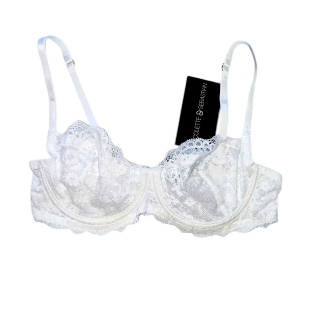 Colette & Sebastian White Lace Bra Size 36 C New With Tags